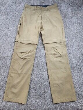 Eddie Bauer Men Convertible Tech Pant Tan Sz 32x32 Zip Off Legs Outdoor Hiking